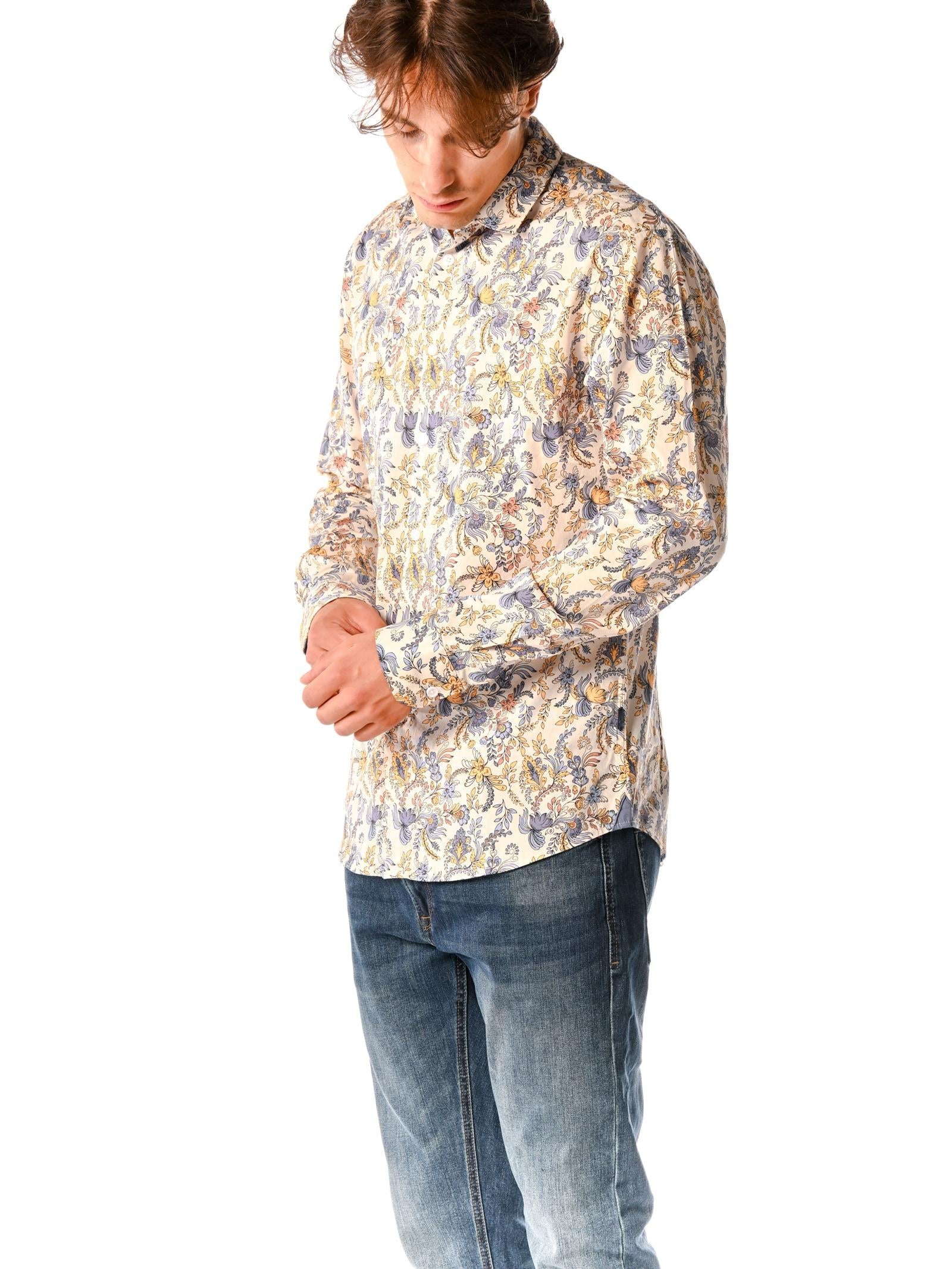 Camicia Gianni Lupo Bianco fantasia floreale GL7825S BIANCO GIANNI LUPO 