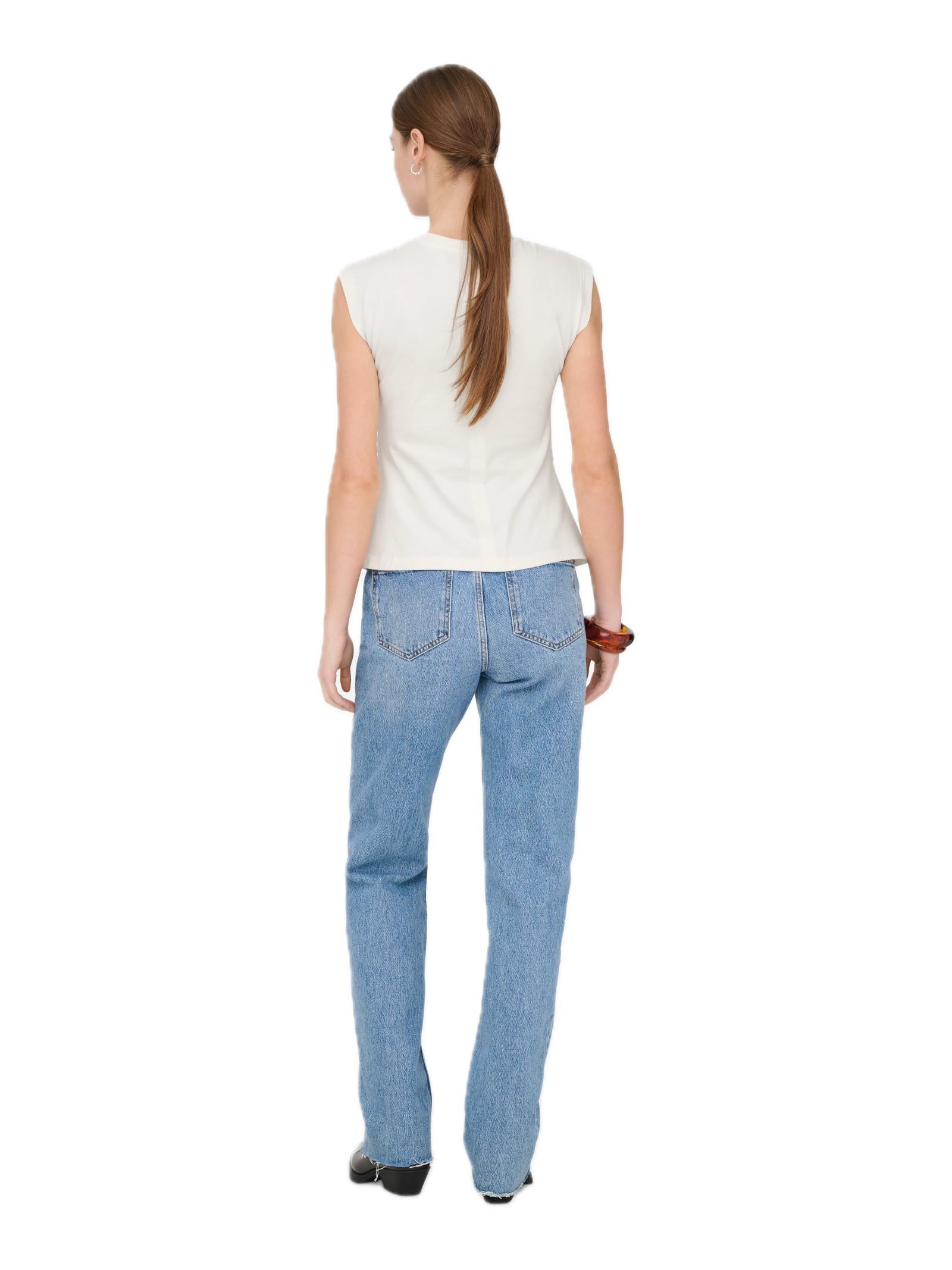 T-shirt Only Bianco Marie con piega 15372452 /Cloud Dancer ONLY 