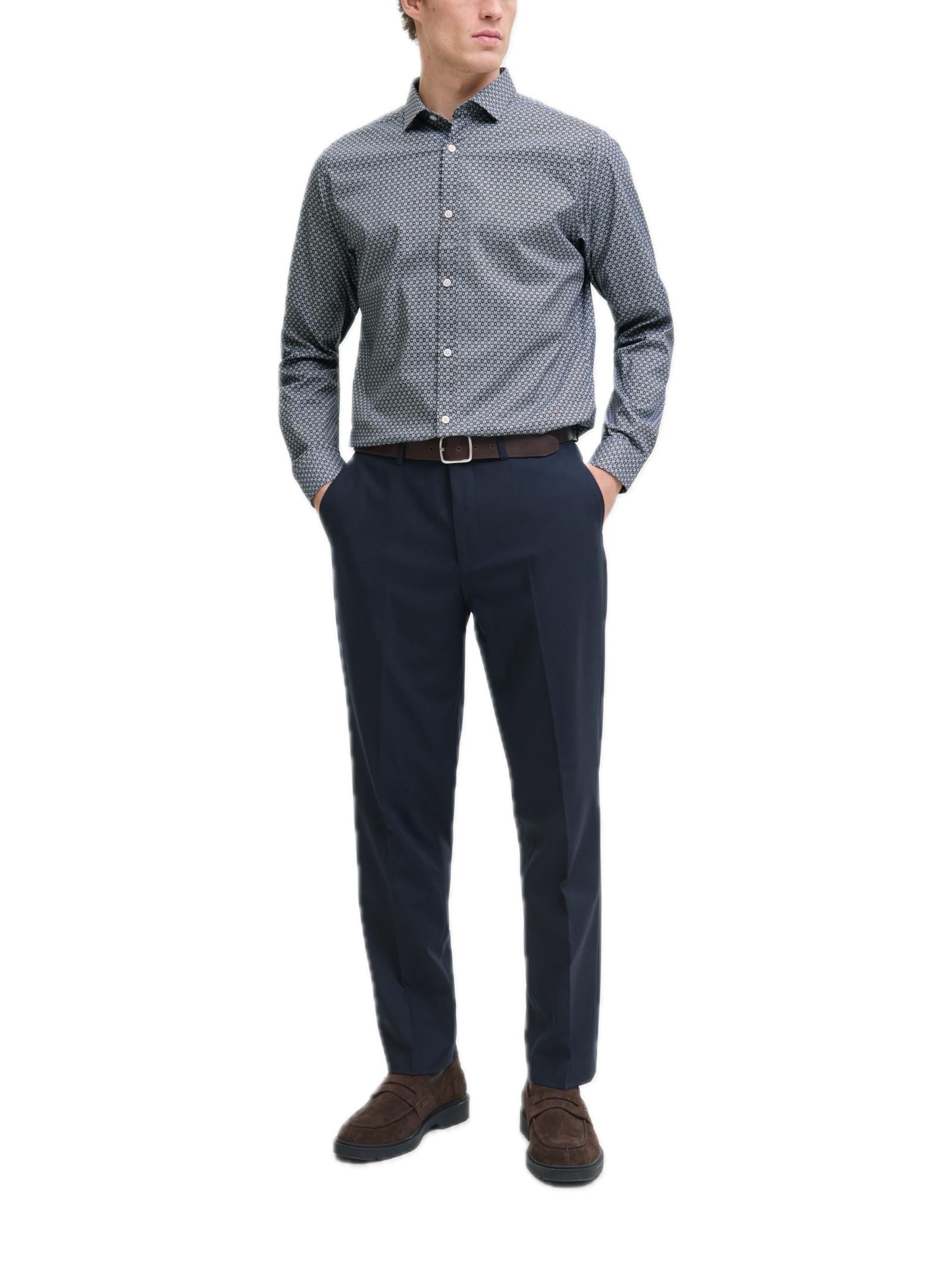 Camicia Jack & Jones Uomo Blackpool Blu stretch 12284126 /Navy Blazer JACK & JONES 