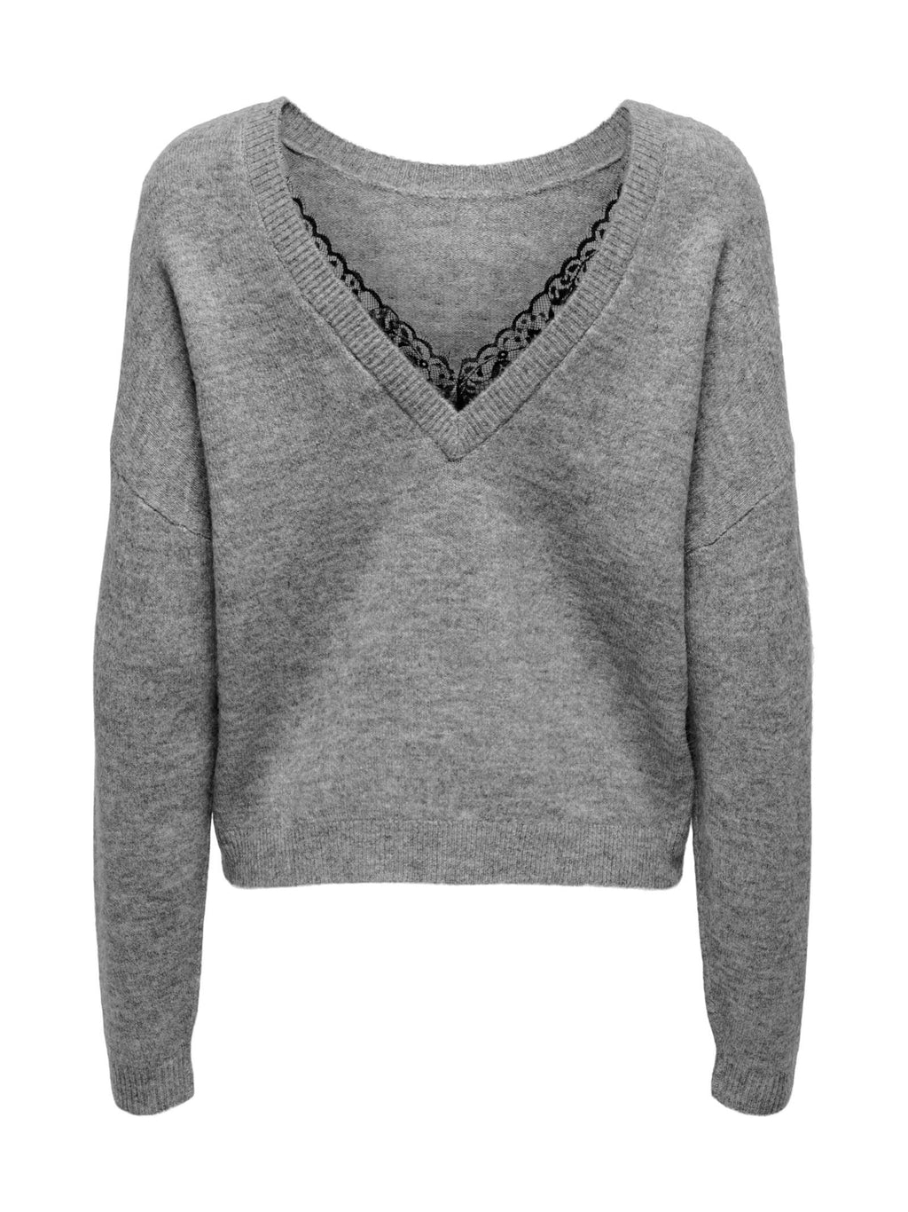 Maglia Only Manifesta Grigio scollo a V 15329229 /Light Grey Melange ONLY 