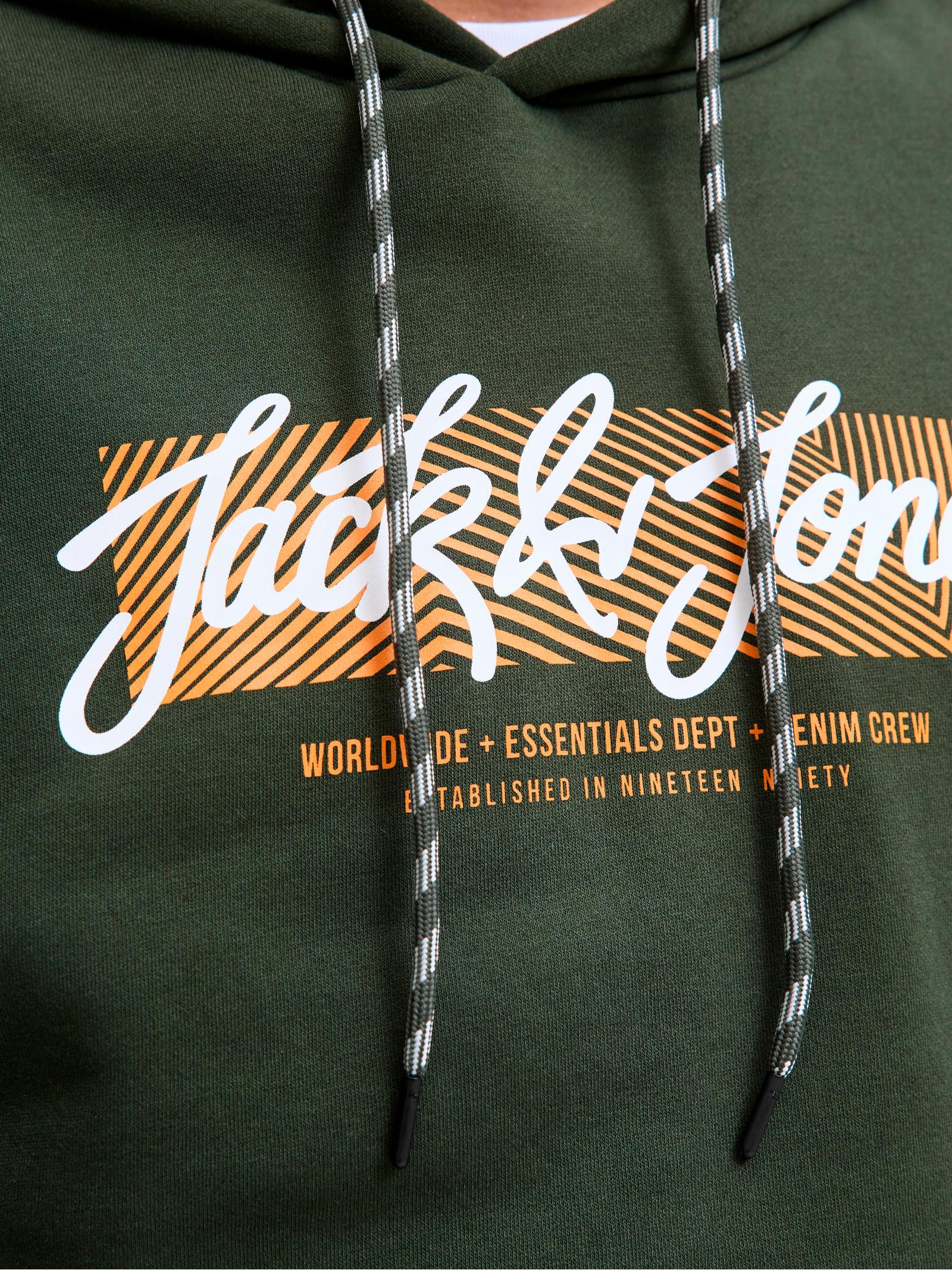 Felpa Jack & Jones Urban Verde bosco cappuccio 12279115 /Duffel Bag JACK & JONES 