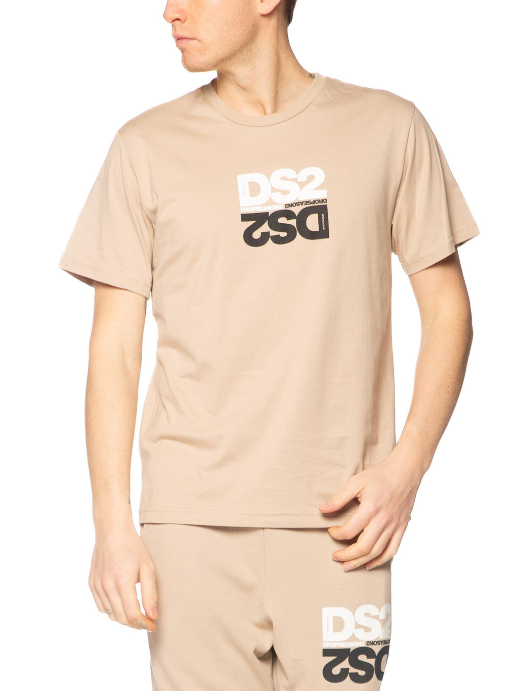 T-shirt DS2 Sabbia stampa specchio SS26251 SABBIA DS2 
