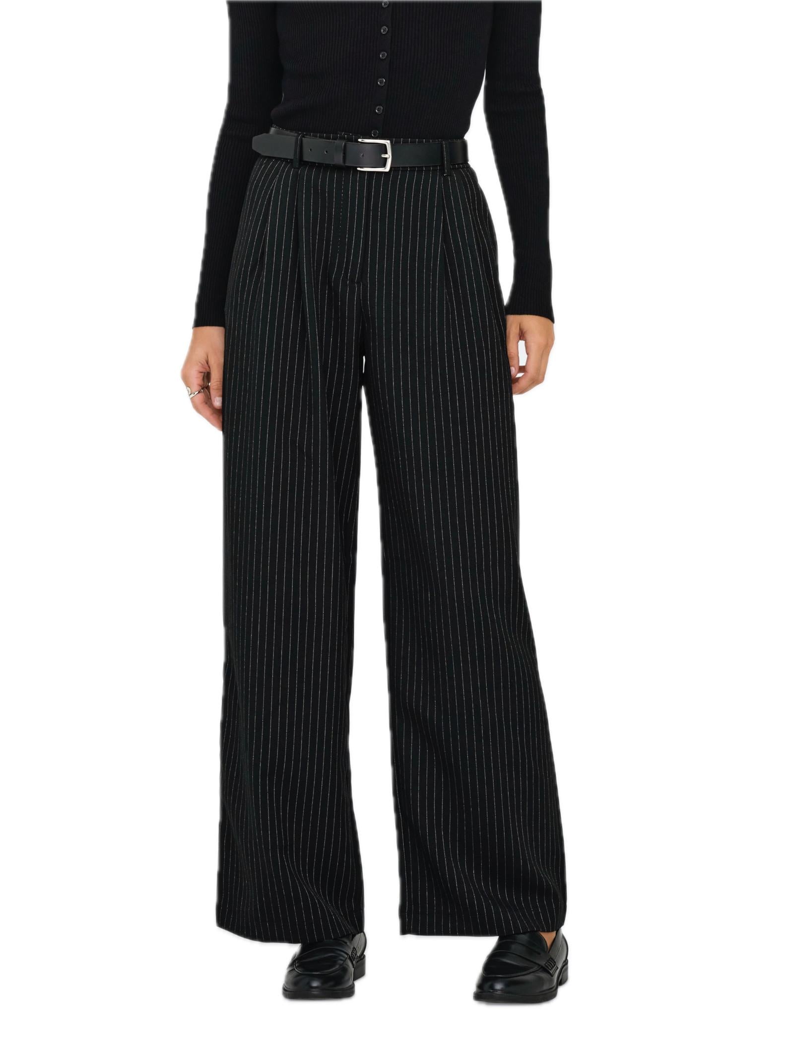 Pantalone Only Reina Nero a righe 15349616 /Black ONLY 