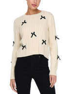 Maglia JDY Bow Crema con fiocchi 15344549 /Birch JDY 