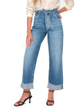 Jeans Only Maddie Medium Blue con risvolto e cinturino 15298093 /Medium Blue Denim ONLY 