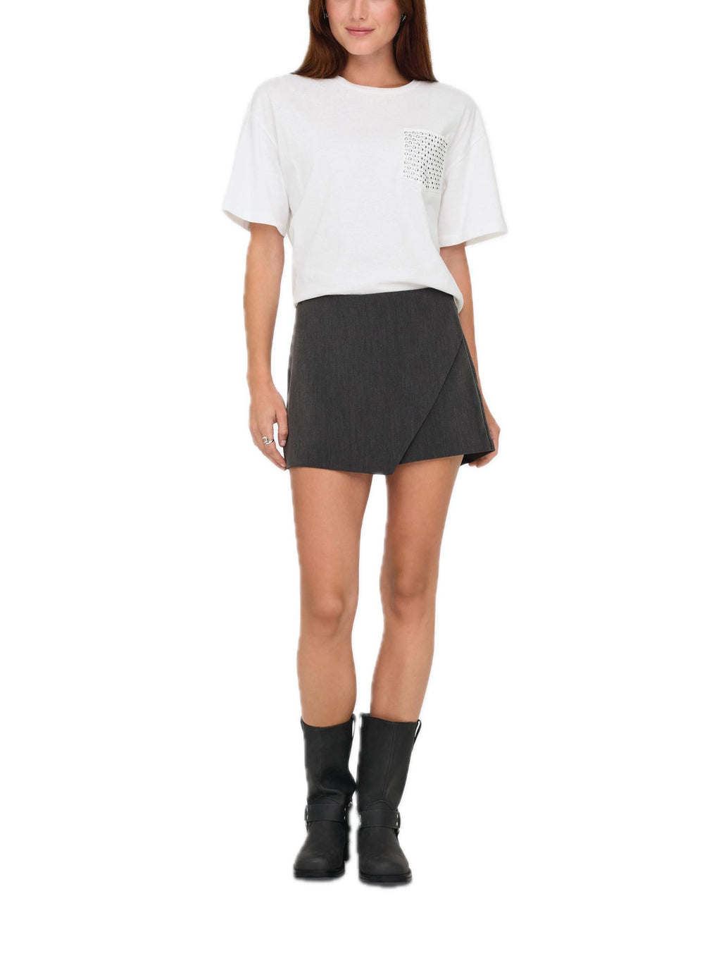 T-shirt Only Bianco Terza Cropped 15343834 /Bright White ONLY 