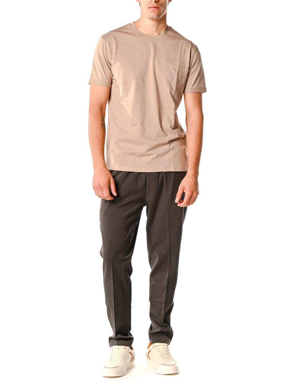 T-Shirt Gianni Lupo Uomo Beige girocollo con taschino GL1079F CAMEL GIANNI LUPO 