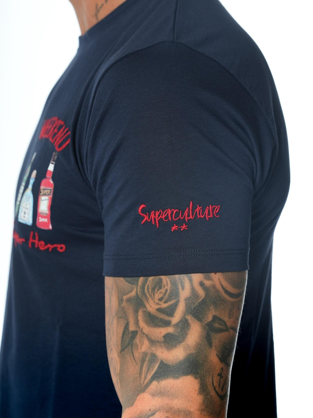 T-shirt Superculture Blu logo frontale A1367 BLU SUPERCULTURE 