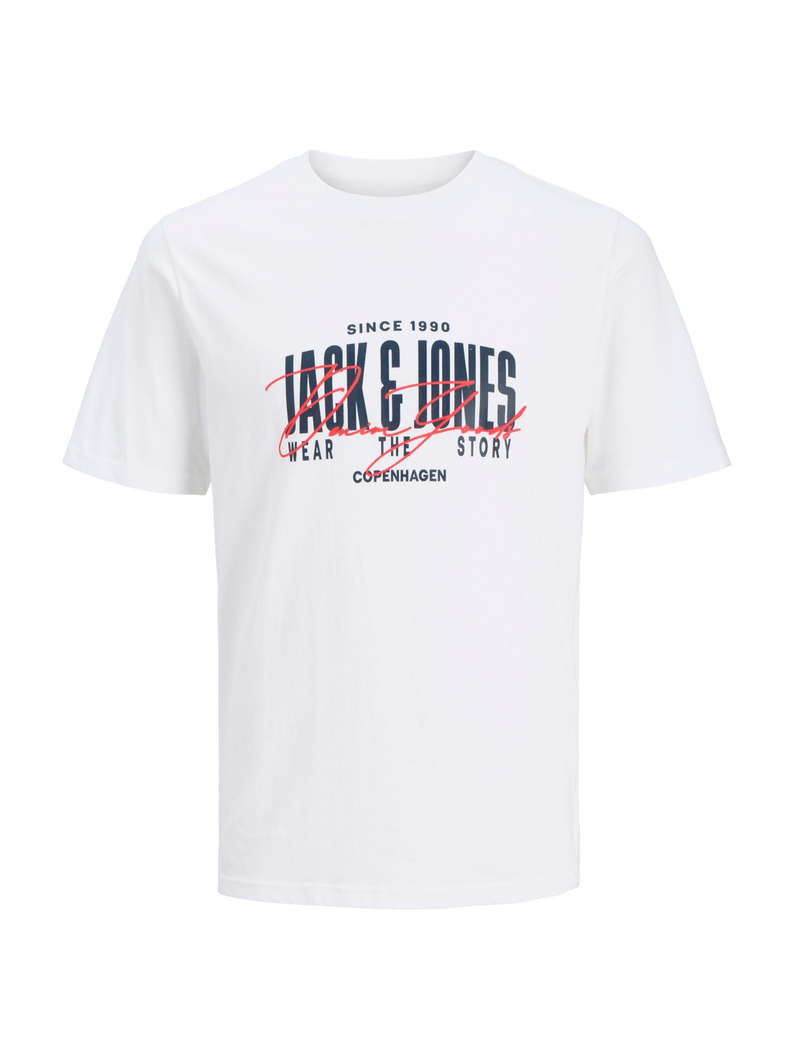 T-shirt Jack & Jones Aero Bianco con stampa frontale 12298488 /Bright White JACK & JONES 