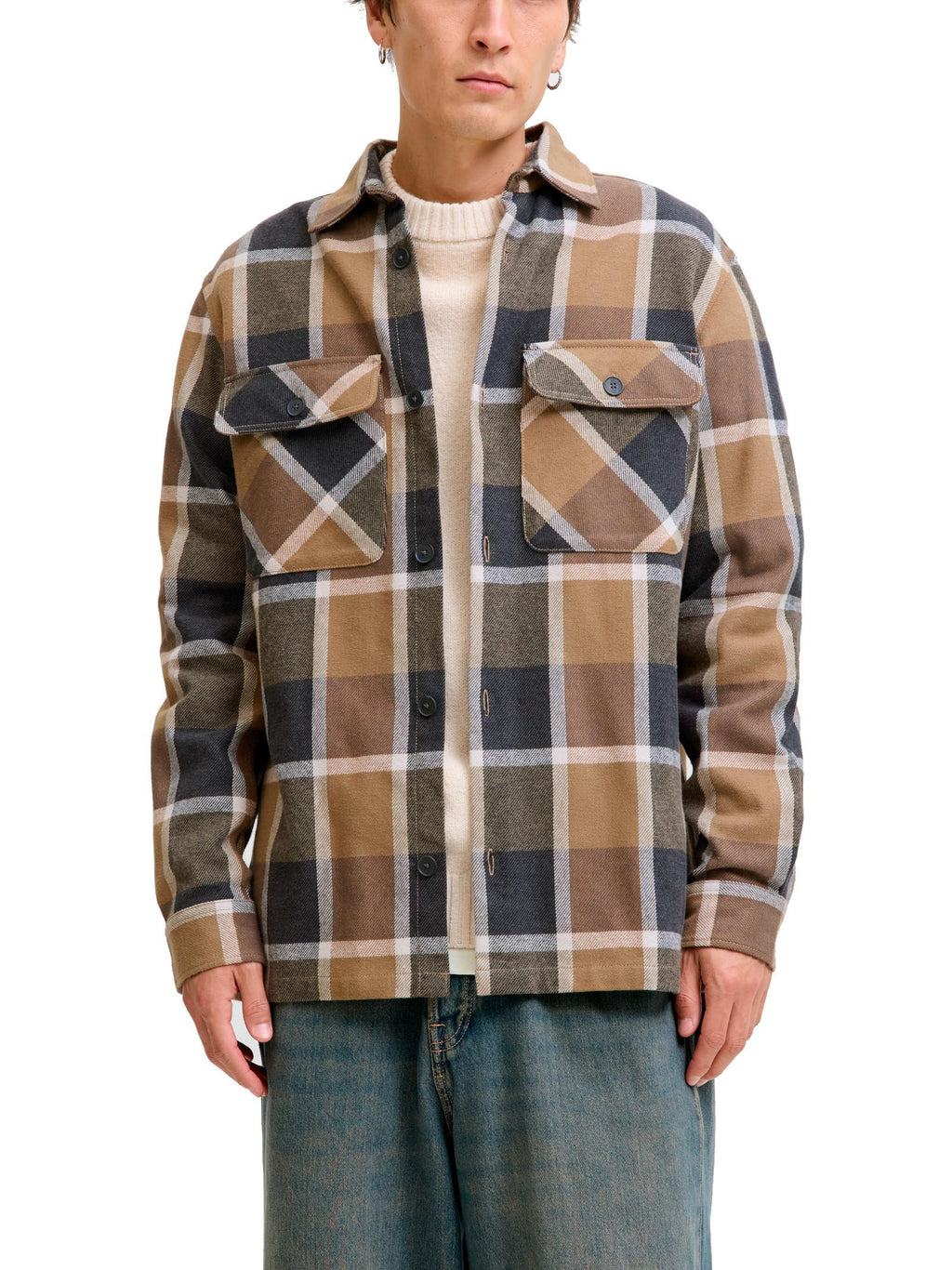 Camicia Jack & Jones Rayle Beige a quadri 12286804 /Malt Ball JACK & JONES 