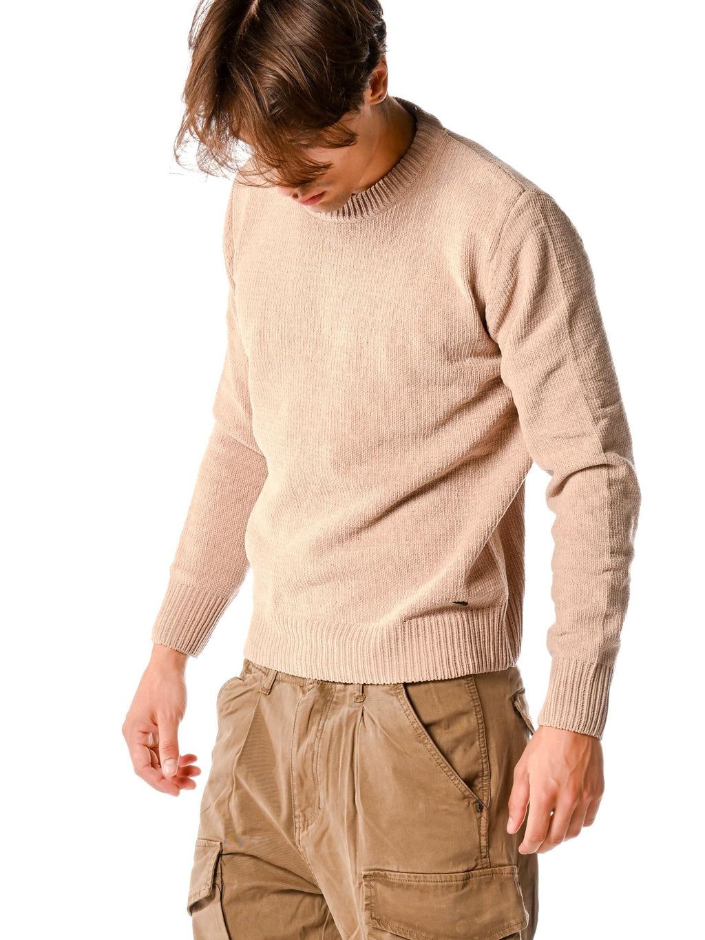 Maglia Gianni Lupo Beige girocollo ciniglia GL535S BEIGE GIANNI LUPO 