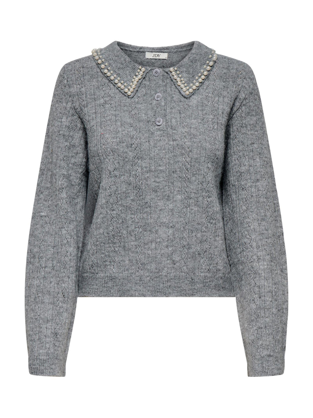 Maglia Jacqueline De Yong April Grigio con colletto 15351838 /Medium Grey Melange JDY 