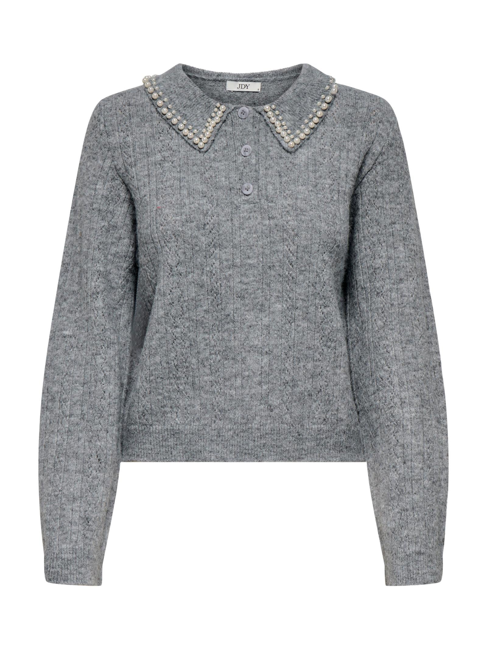 Maglia Jacqueline De Yong April Grigio con colletto 15351838 /Medium Grey Melange JDY 
