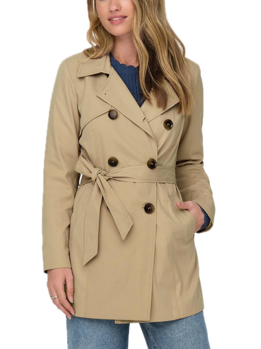 Trench Only Beige Valeria doppiopetto 15191821 /Ginger Root ONLY 