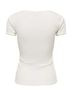 T-shirt JDY Bianco Lucky scollo a U 15370201 /Cloud Dancer JDY 