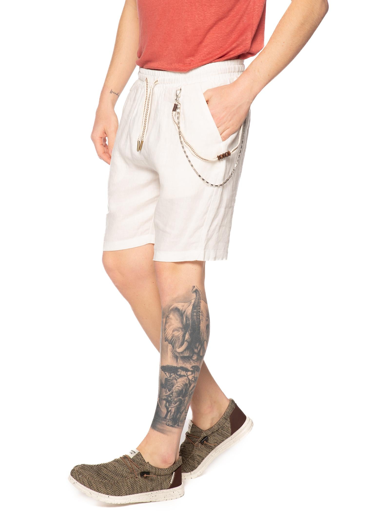 Bermuda Gianni Lupo Bianco in lino FJ3269 WHITE GIANNI LUPO 