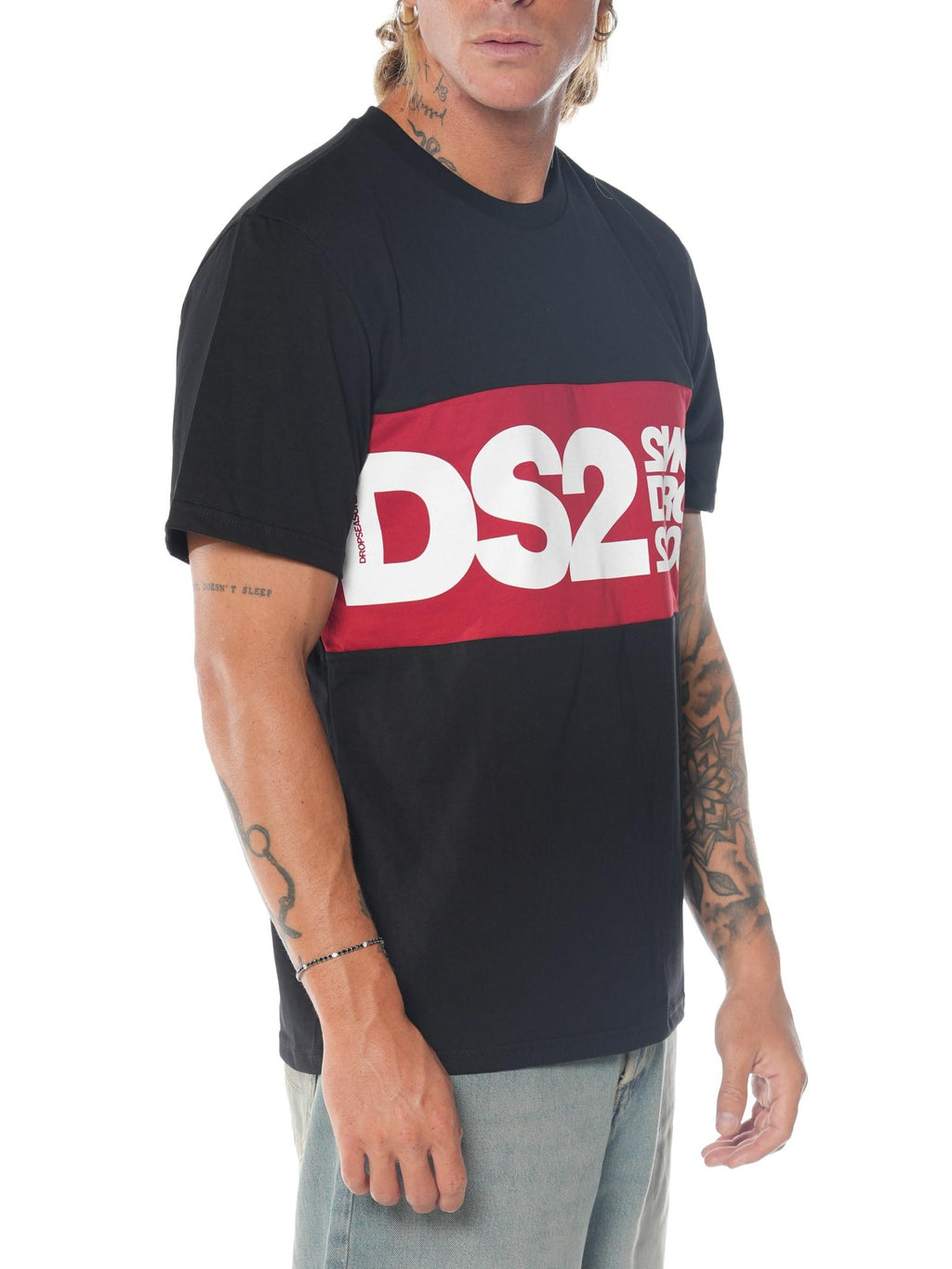 T-shirt DS2 Nero con maxi logo FW25216 NERO DS2 