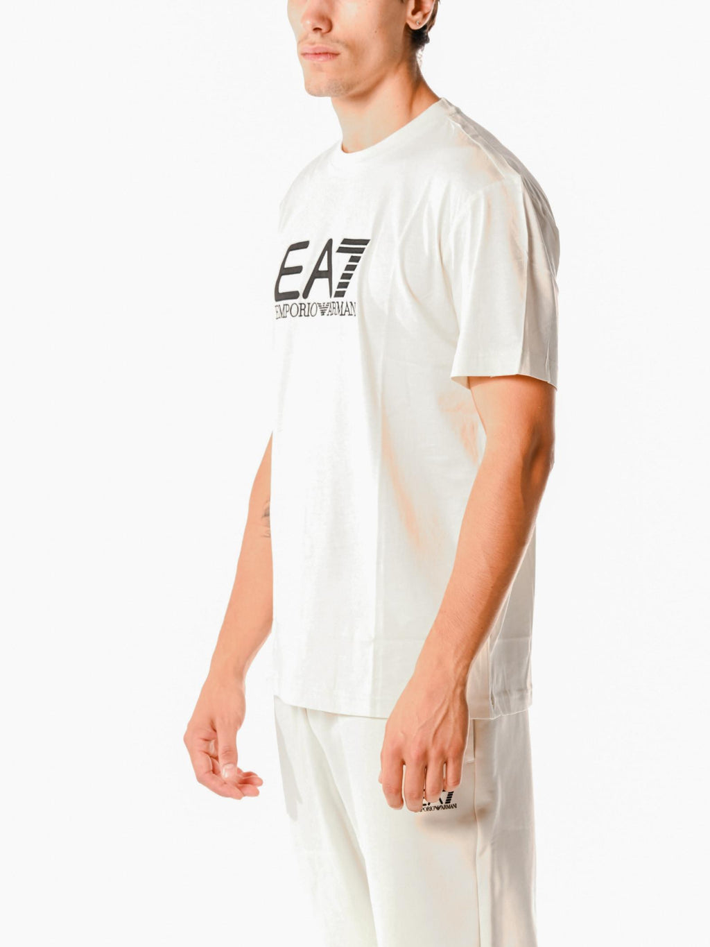 T-shirt Emporio Armani Bianco/Nero logo grande 7M000898 M1166 EA7 