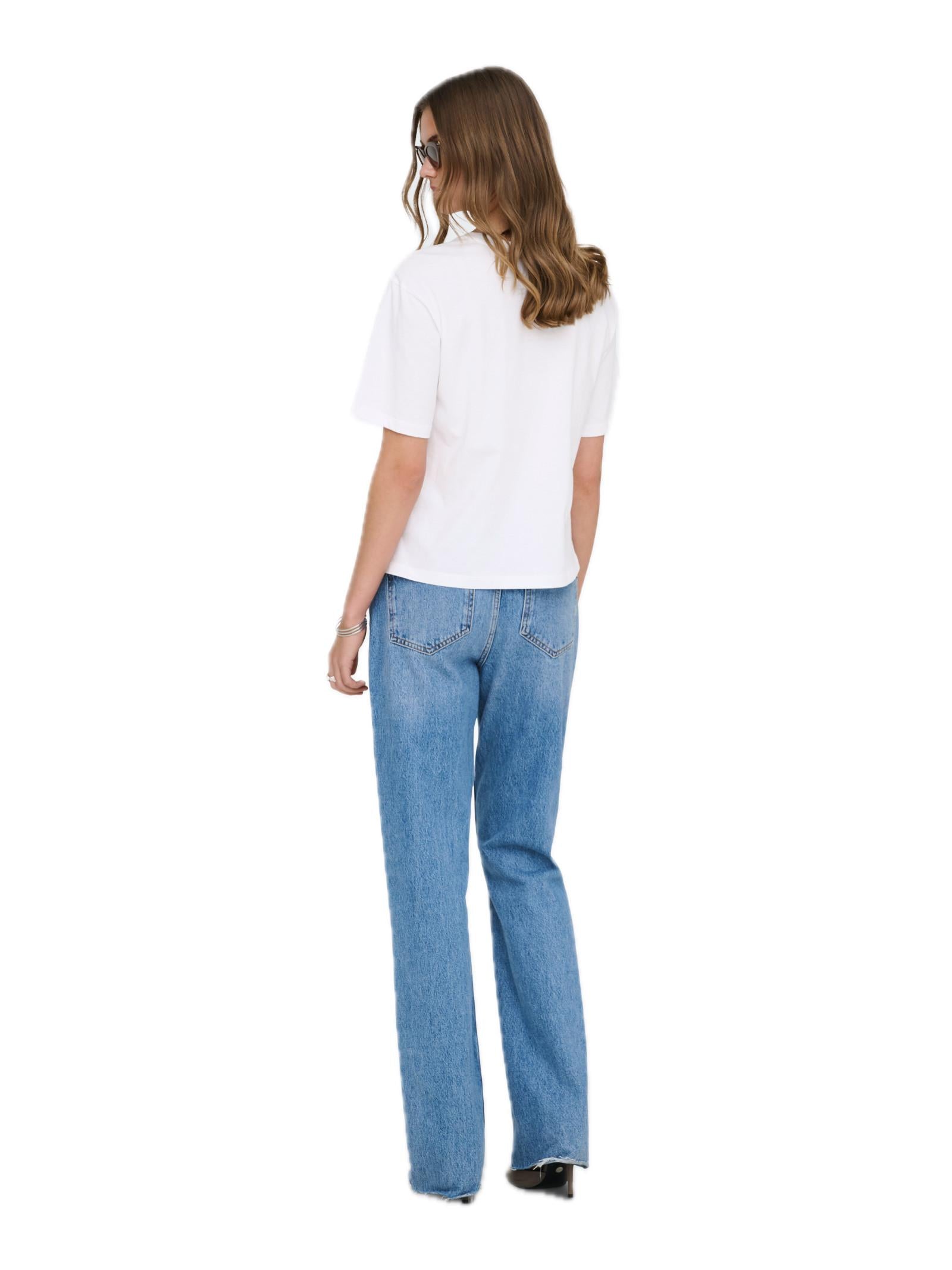 T-shirt Only Bianco Susan stampa 15372179 /Pulse Bright White ONLY 