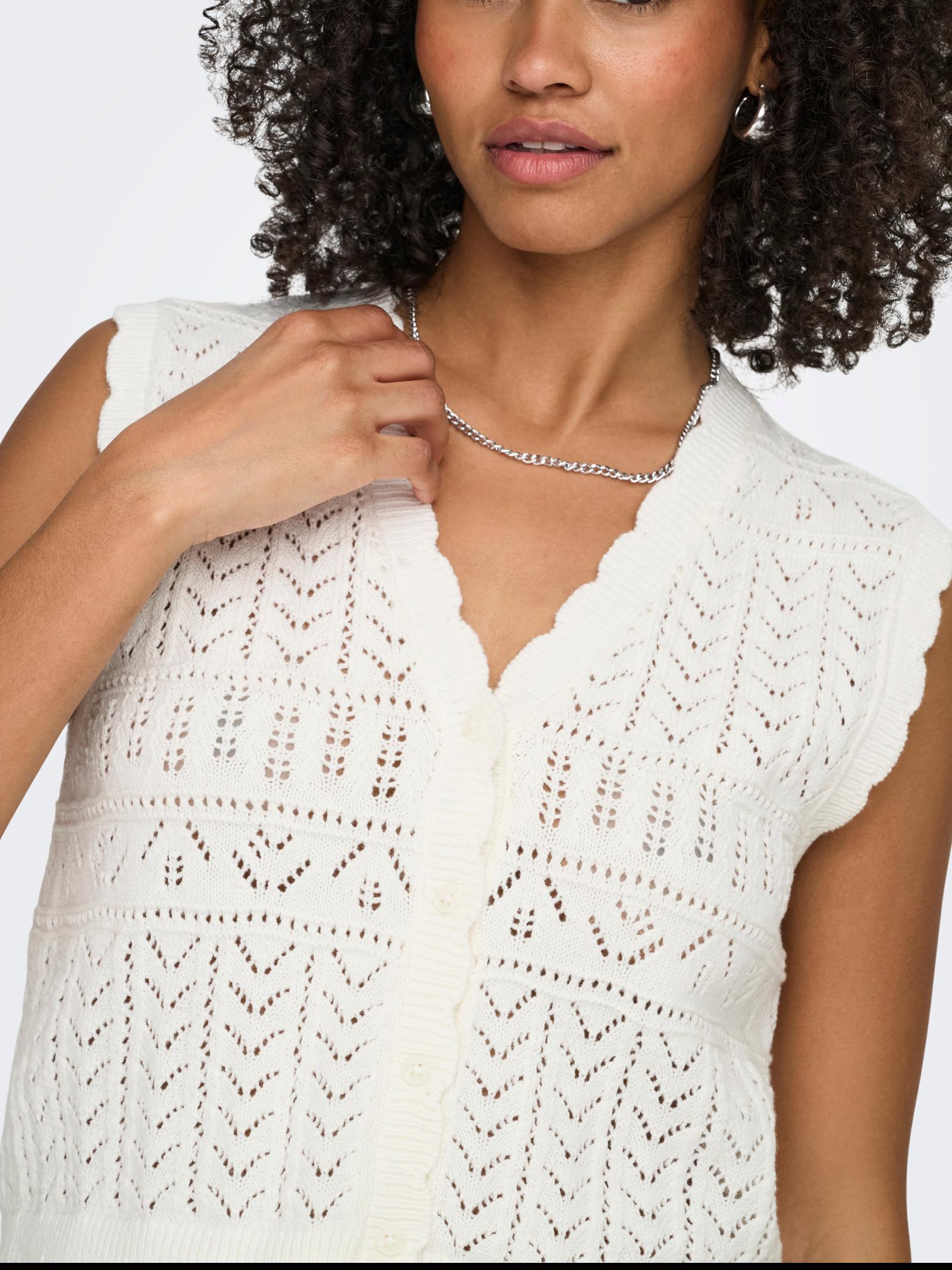 Cardigan Only Bianco Irina scollo a V 15363681 /Cloud Dancer ONLY 