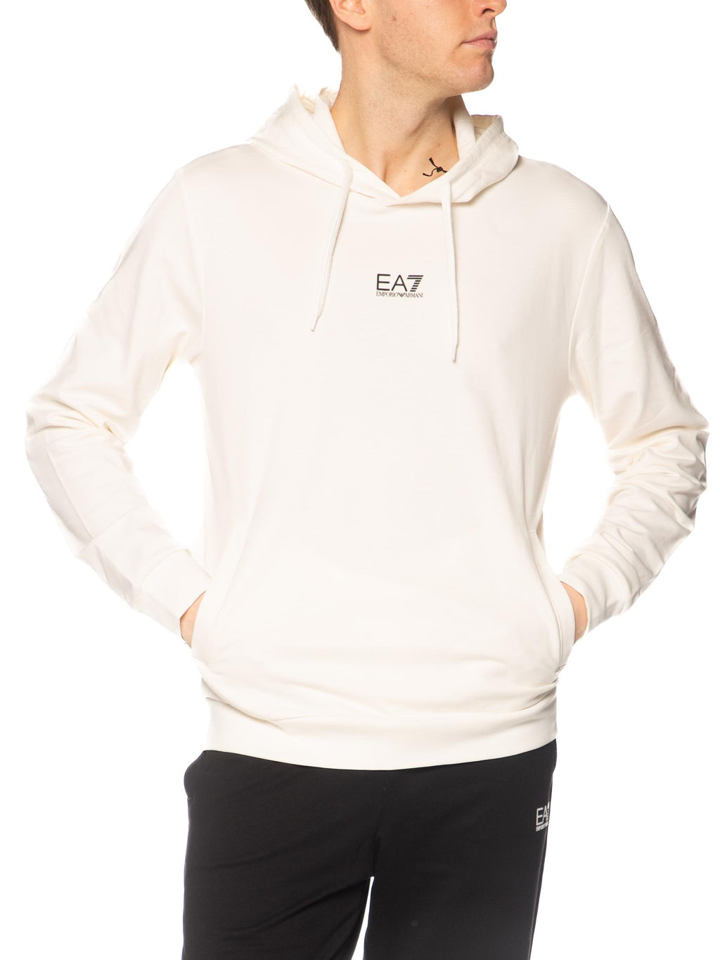 Felpa Emporio Armani Panna con cappuccio 8NPV64F M0036 EA7 