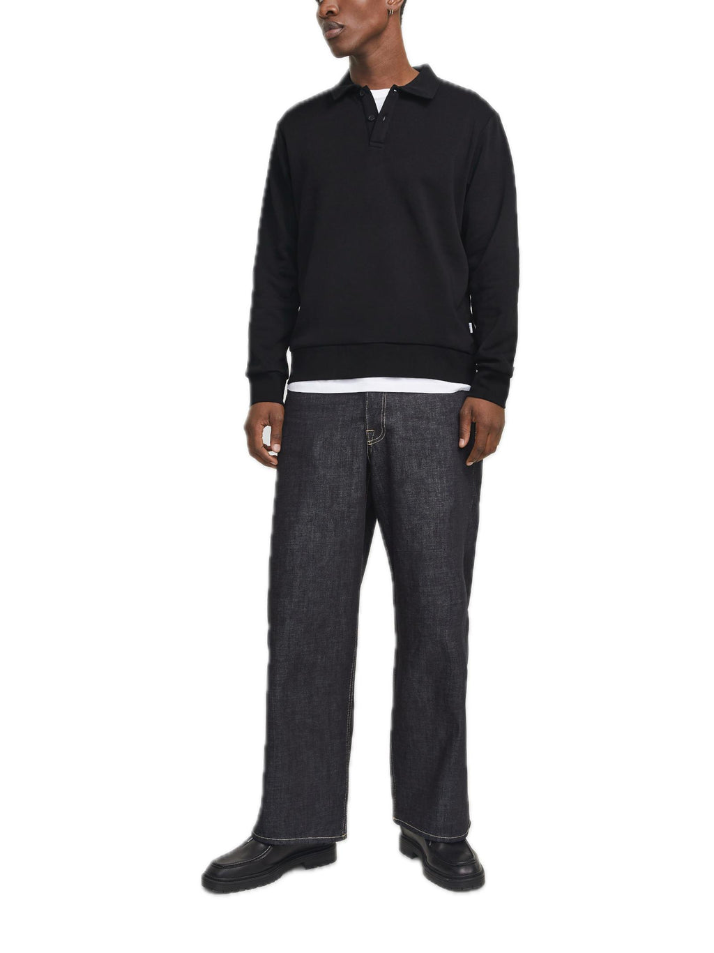 Felpa Jack & Jones Bradley Nero con colletto 12278586 /Black JACK & JONES 