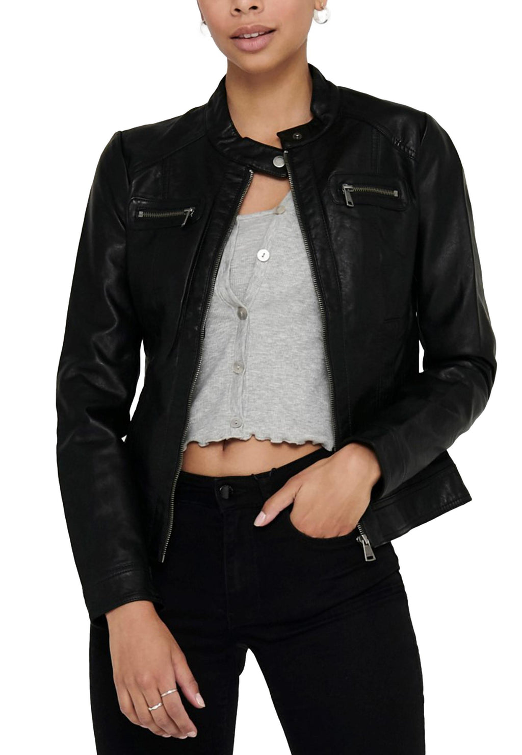 Giubbotto Only Nero Bandit in Ecopelle 15081400 /Black ONLY 