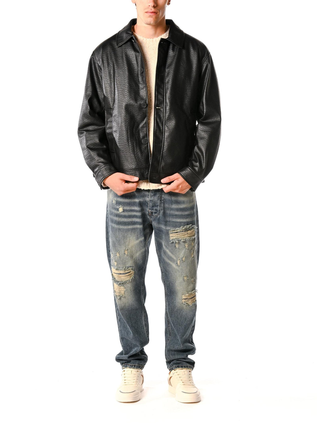 Giubbotto Block Eleven Nero in ecopelle 09BL21780001 NERO BLOCK ELEVEN 