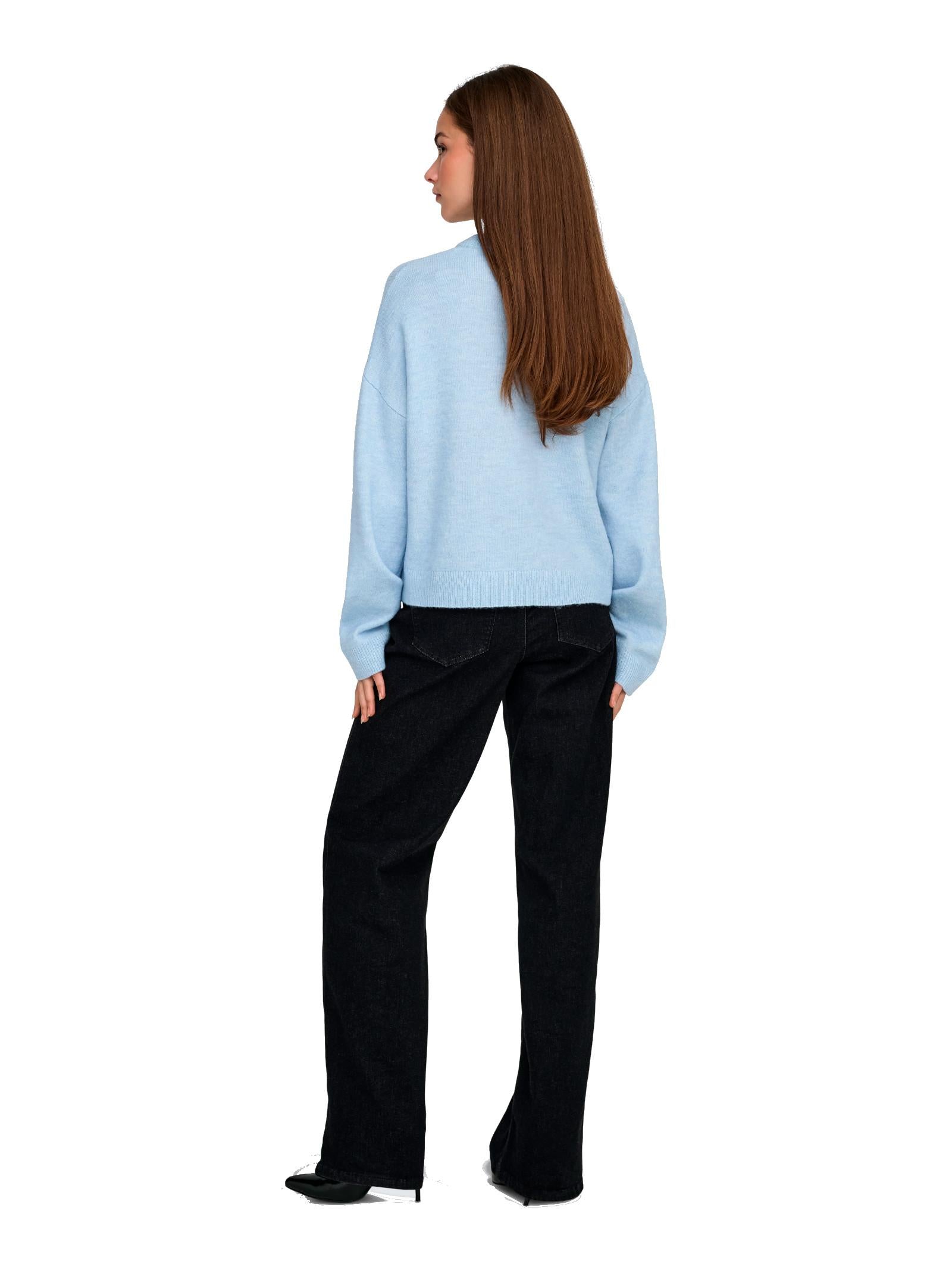 Maglia Only Simoni Celeste basic 15368976 /Cashmere Blue ONLY 