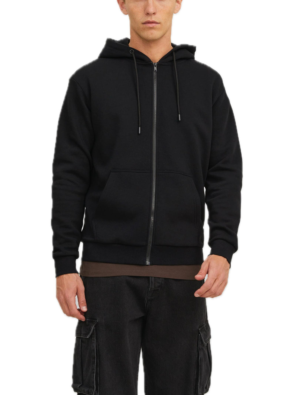 Felpa Jack & Jones Nero Bradley zip 12249342 /Black JACK & JONES 