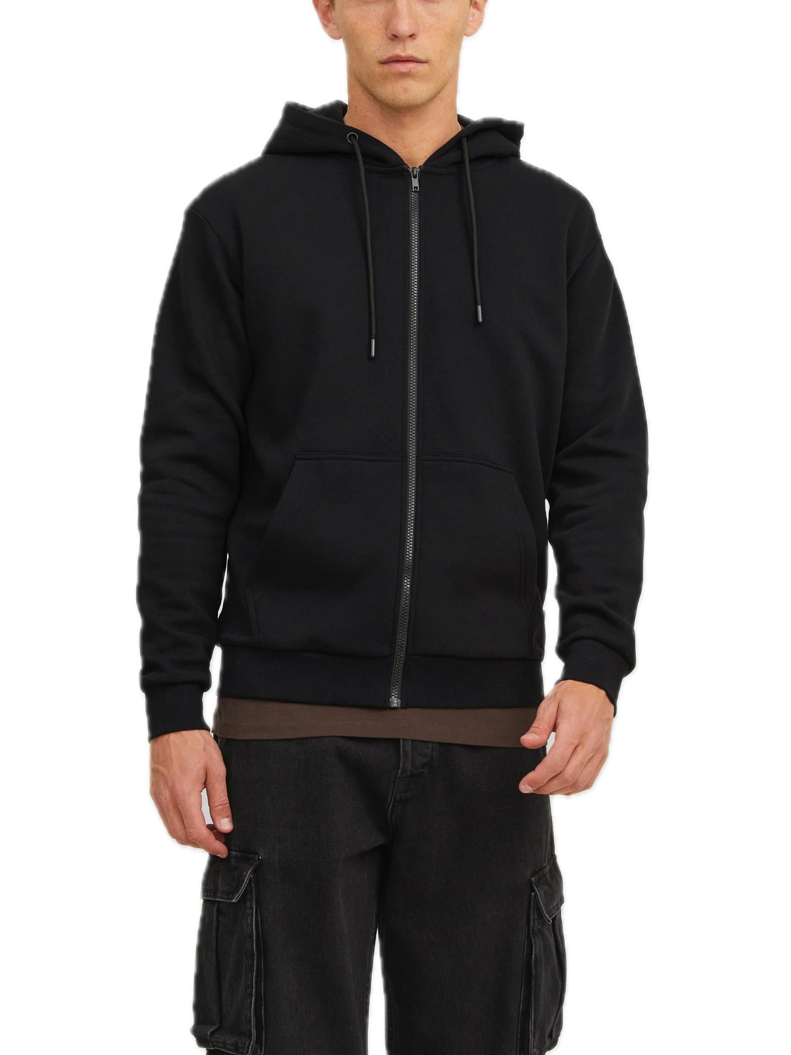 Felpa Jack & Jones Nero Bradley zip 12249342 /Black JACK & JONES 