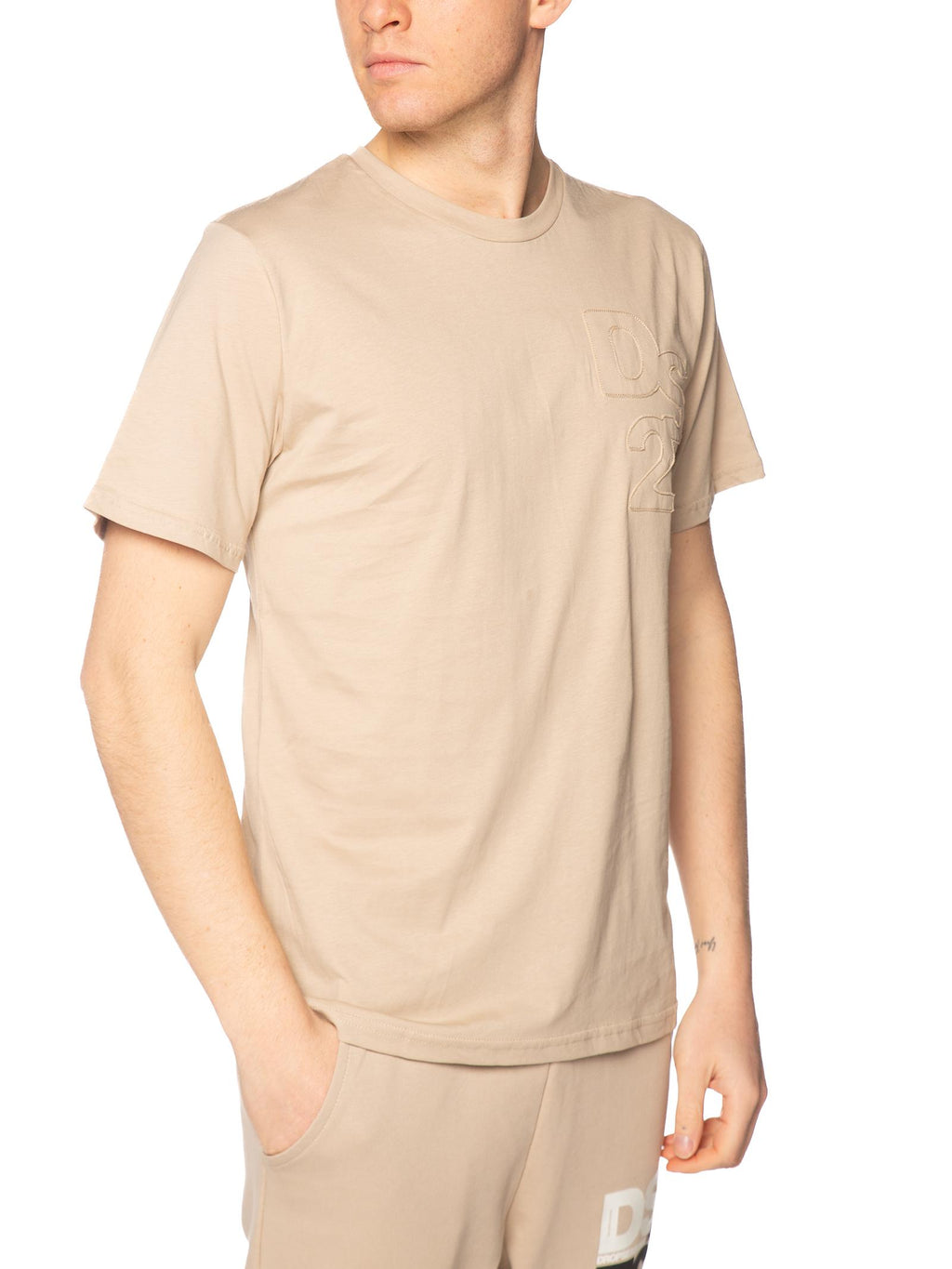 T-shirt DS2 Sabbia girocollo ricamo SS26229 SABBIA DS2 
