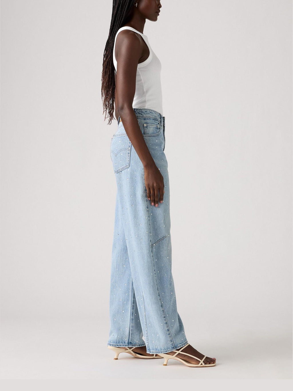 Jeans Levi's®  Barrel  Light Blue Denim baggy con strass 0039A0007 Med Indigo - Worn In LEVI'S® 