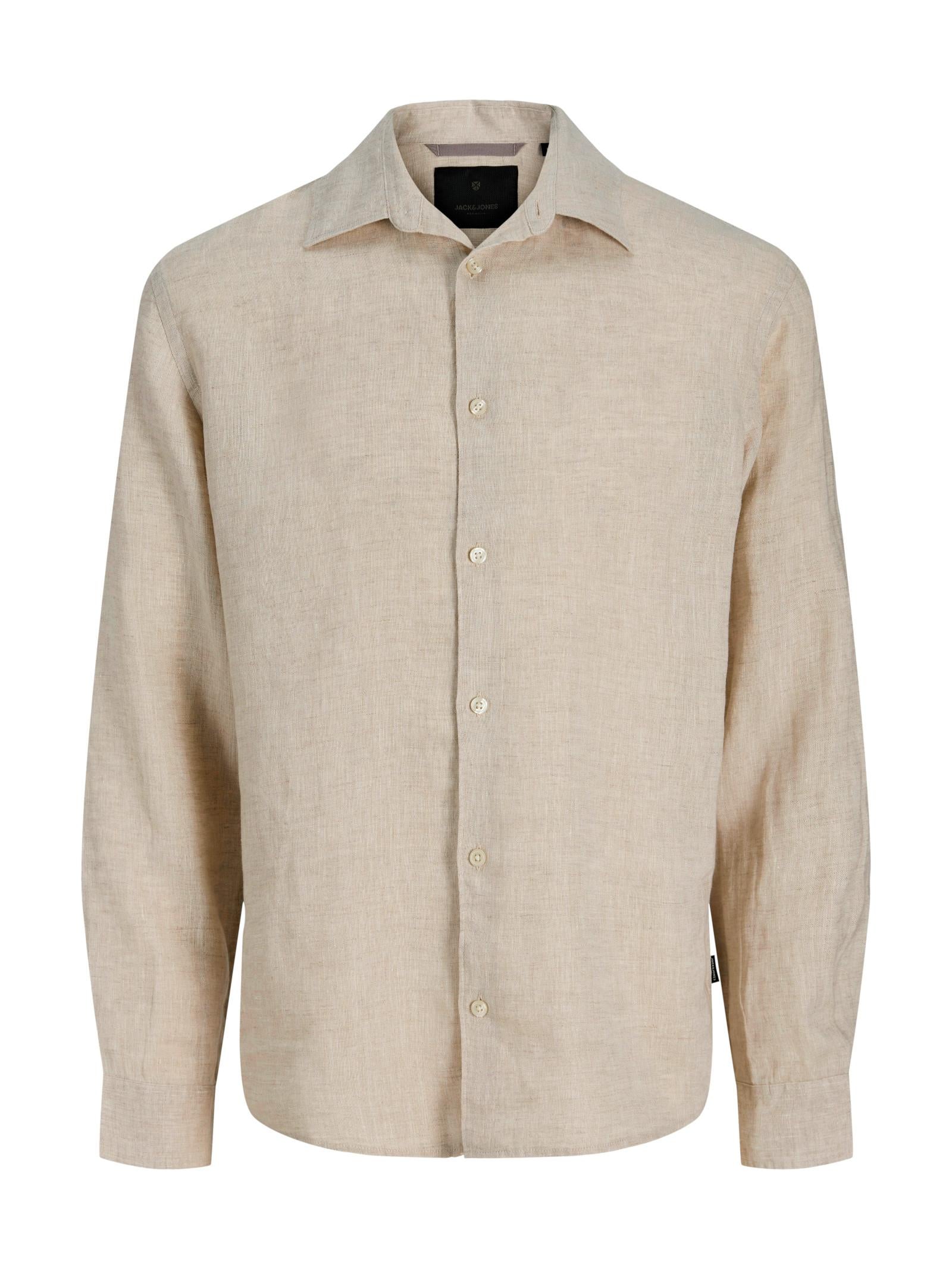 Camicia Jack & Jones Beige Lawrence lino 12293563 /Silver Lining JACK & JONES 