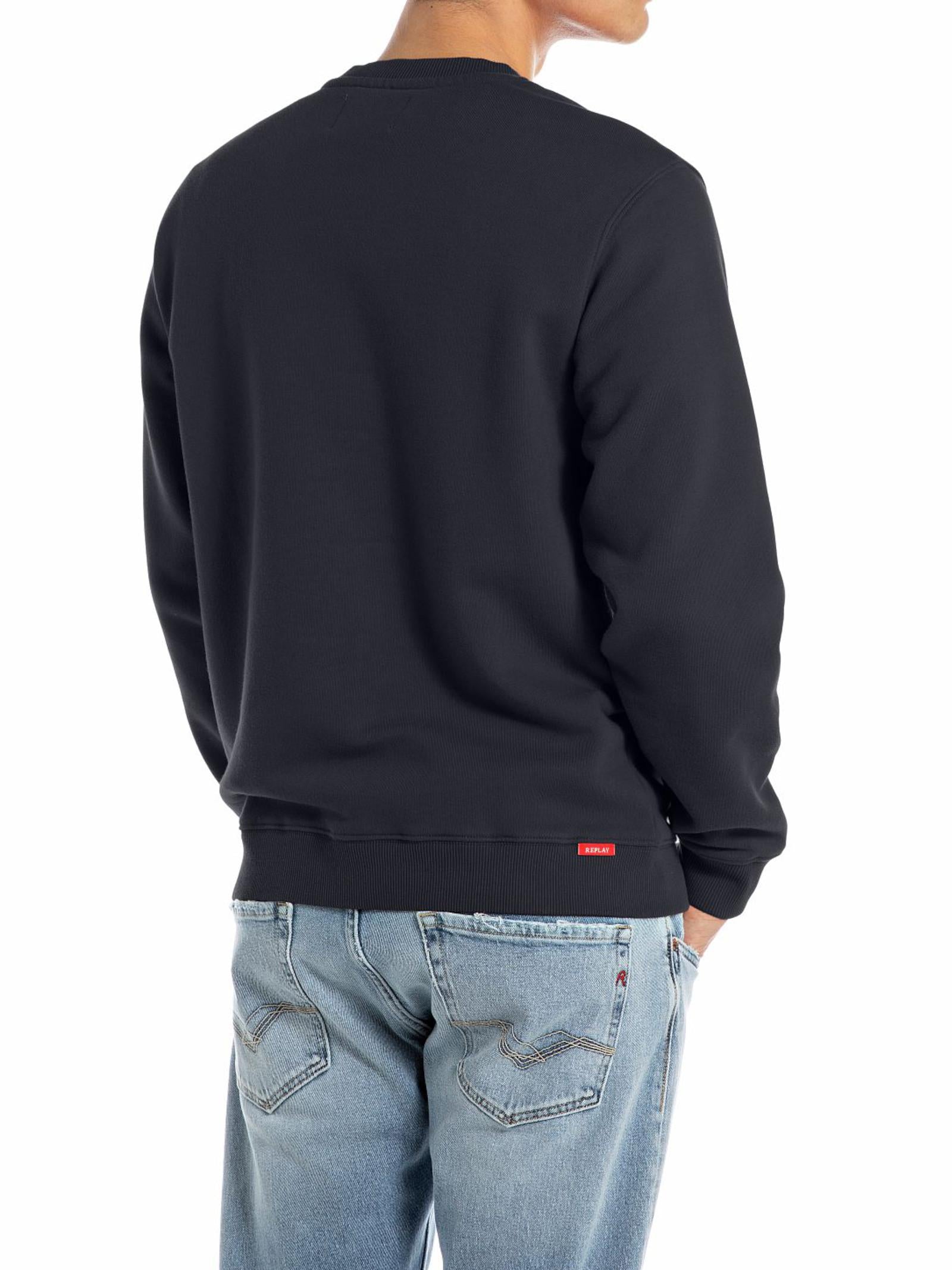 Felpa Replay Blu logo piccolo M3106 970 REPLAY 