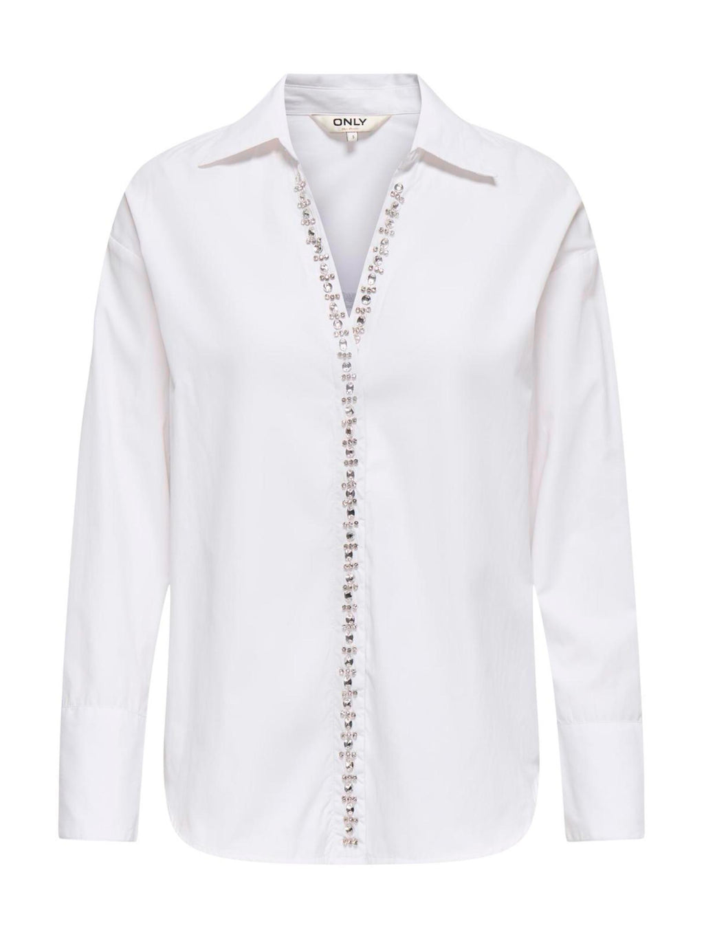 Camicia Only Bianco Nilda con strass 15366765 /Bright White ONLY 