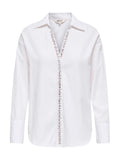 Camicia Only Bianco Nilda con strass 15366765 /Bright White ONLY 