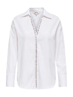 Camicia Only Bianco Nilda con strass 15366765 /Bright White ONLY 