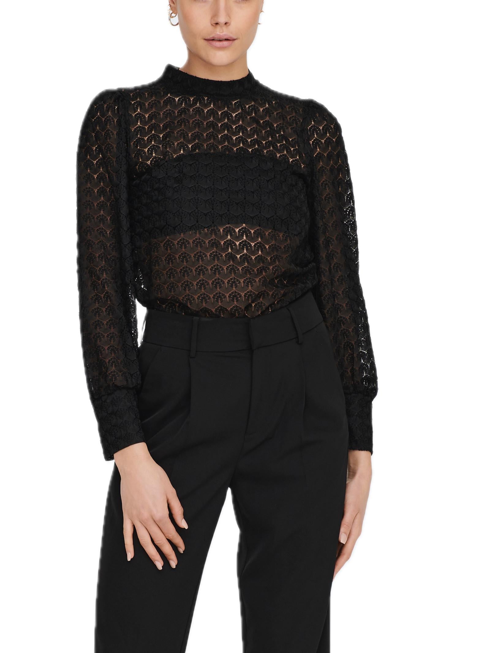 Blusa Jacqueline De Yong Nero Veri girocollo 15268408 /Black JDY 